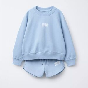 Zara TEXT SWEATSHIRT AND BERMUDA SHORTS SET size 12/13